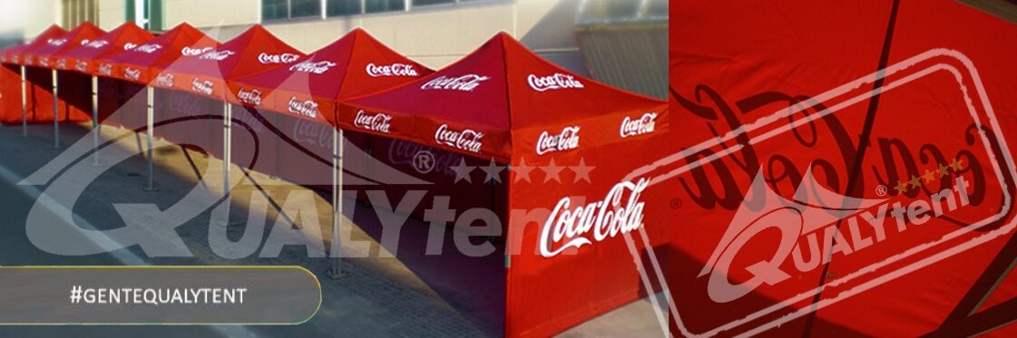 Carpas rotuladas de 3x3m para Coca Cola