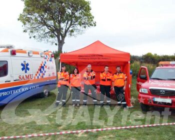 Carpa Rescue de color naranja para equipos de rescate
