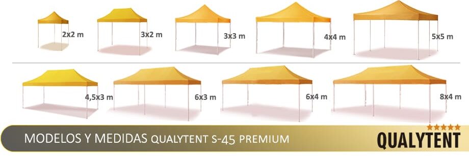 Carpas Premium Qualytent, medidas carpas plegables