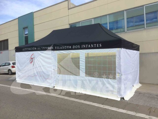 Carpa 8x4m plegable personalizada Asociacion de Vecinos
