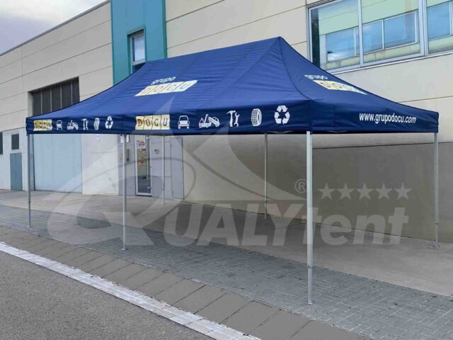 Carpa plegable 8x4m Premium de color azul