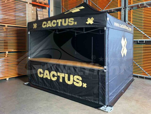 Carpa plegable 3x3m con mostrador personalizada Cactus