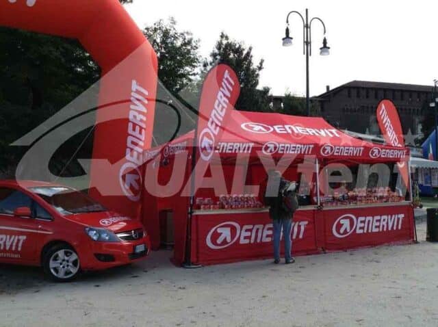 Carpa plegable de 6x3 roja rotulada Enervit